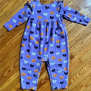 florence eiseman blossom + sprout curious cats romper playsuit longall coverall